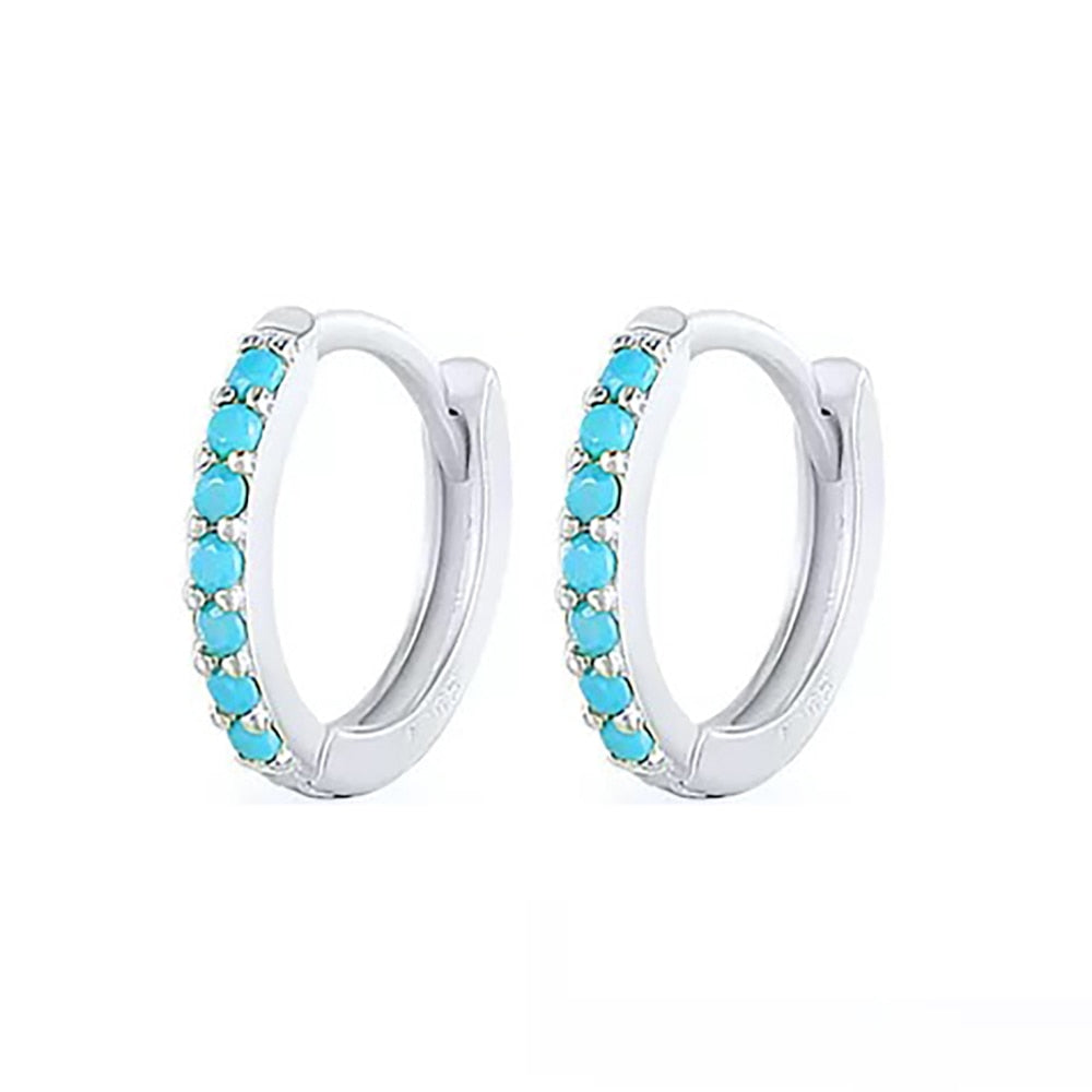 2PCS Stainless Steel Minimal Hoop Earrings Crystal Zirconia Small Huggie Thin Cartilage Earring Helix Tragus Piercing Jewelry