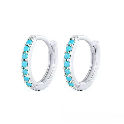 2PCS Stainless Steel Minimal Hoop Earrings Crystal Zirconia Small Huggie Thin Cartilage Earring Helix Tragus Piercing Jewelry