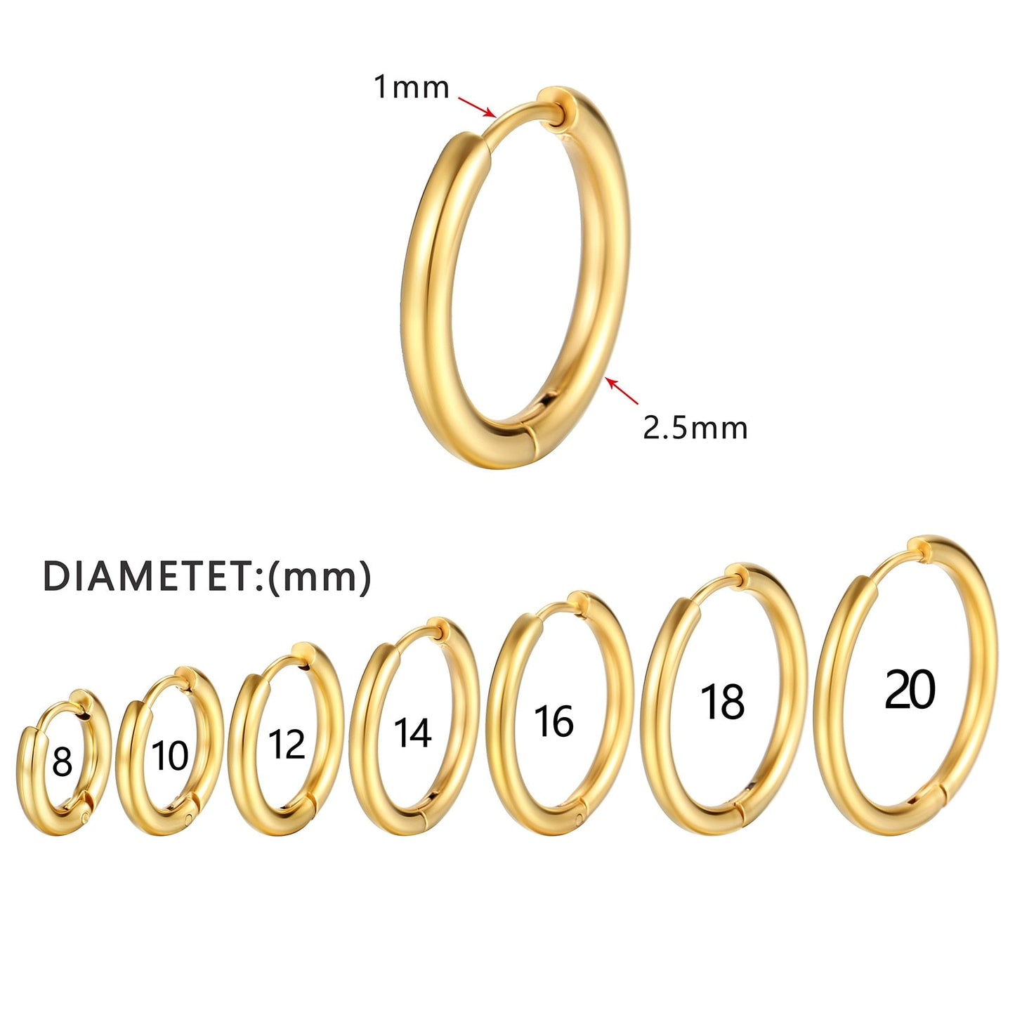 2022 New Simple Stainless Steel Small Hoop Earrings for Women Men Cartilage Ear Piercing Jewelry Pendientes Hombre Mujer