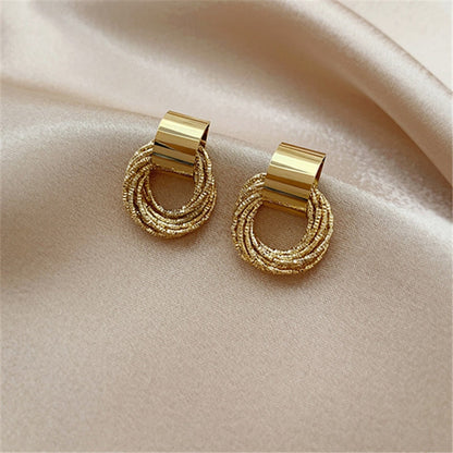 Earrings Asymmetrical Round Hollow Round Black Stud Earrings Rhinestone Accessories For Women pendientes mujer