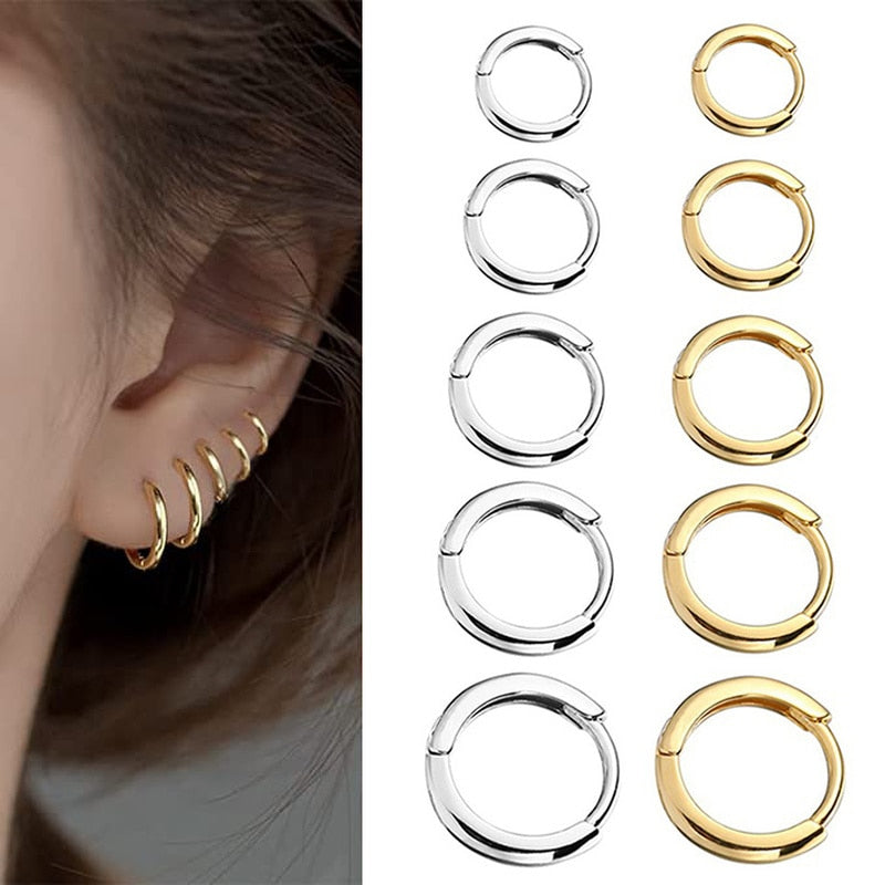 2022 New Simple Stainless Steel Small Hoop Earrings for Women Men Cartilage Ear Piercing Jewelry Pendientes Hombre Mujer